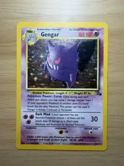 Pokemon TCG Gengar Fossil Holo Card 5/62 Unlimited Rare Vintage WOTC - Image 1