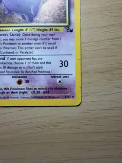 Pokemon TCG Gengar Fossil Holo Card 5/62 Unlimited Rare Vintage WOTC - Image 5