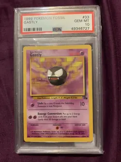 1999 Pokemon Fossil 1st Edition Gastly #33 PSA 10 GEM MINT - Image 1