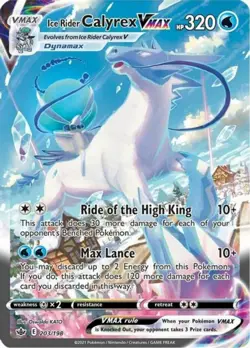 NM-Mint Ice Rider Calyrex VMAX - 203/198 - Secret Rare Pokemon Chilling Reign - Image 1