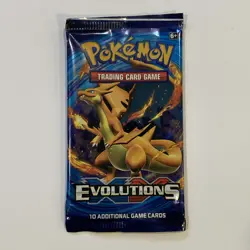 EMPTY Pokemon XY Evolutions Booster Pack Charizard Pack Art - Image 1