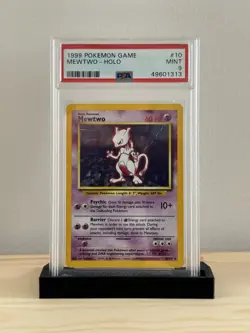 Pokemon TCG Mewtwo Base Set 10/102 Holo PSA 9 Unlimited Holo Rare WOTC - Image 1
