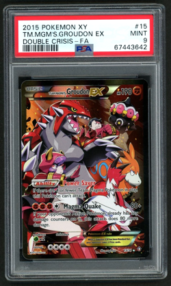 2015 POKEMON TM.MGM'S.GROUDON EX XY DOUBLE CRISIS-FA #15 PSA 9 - Image 1