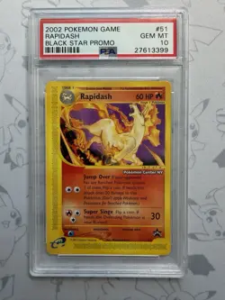 2002 Pokemon Black Star Promo #51 Rapidash PSA 10 GEM MINT POKEMON CENTER - Image 1