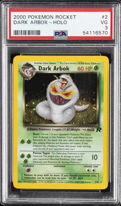 2000 POKEMON ROCKET #2 DARK ARBOK-HOLO PSA 3 - Image 1