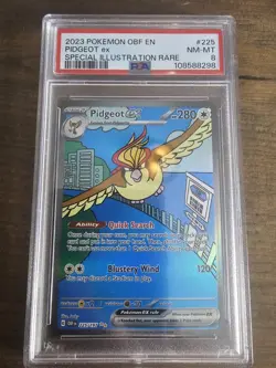 PSA 08 PIDGEOT EX 225 2023 POKEMON OBF EN-OBSIDIAN FLAMES | SIR - Image 1