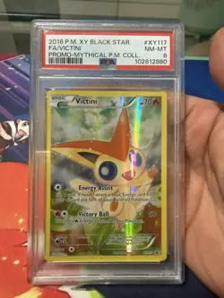 2016 POKEMON XY BLACK STAR PROMO #XY117 VICTINI PROMO MYTHICAL COLLECTION PSA 8 - Image 1