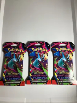 Pokemon Phantasmal Flames TCG Booster 3 Packs-Charizard Illustration - Image 1