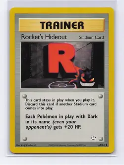 Rocket's Hideout 63/64 Uncommon Neo Revelation Pokemon Unlimited Lightly Played - Image 1