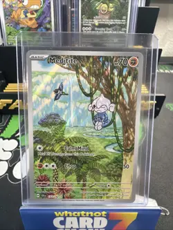 Pokemon Meditite 153/142 SV07: Stellar Crown Illustration Rare Holo 70 HP Chop - Image 1
