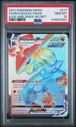 2021 POKEMON SWORD & SHIELD EVOLVING SKIES SECRET FULL ART/RAYQUAZA VMAX PSA 10 - Image 1