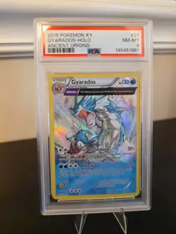 PSA 8 NM 2015 POKEMON XY ANCIENT ORIGINS #21 GYARADOS-HOLO - Image 1