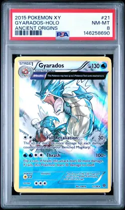 PSA 8 NM 2015 POKEMON XY ANCIENT ORIGINS #21 GYARADOS-HOLO - Image 1