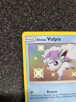 Pokemon TCG Alolan Vulpix SV8/SV94 SM Hidden Fates Shiny Vault Shiny Holo Rare - Image 2