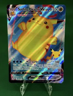 Surfing Pikachu VMAX 009/025 Full Art Holo Rare Celebrations 2021 Pokemon TCG - Image 1