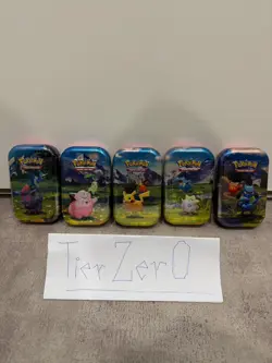 5 x Pokemon TCG Mega Evolution Ascended Heroes Mini Tins - Full Set tin - Image 1