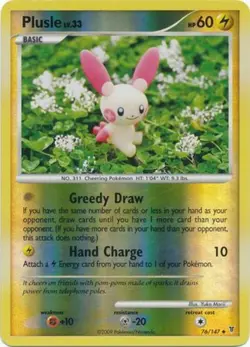 Lightly Played Plusle - 76/147 - Uncommon - Reverse Holo Pokemon Supreme Victors - Image 1