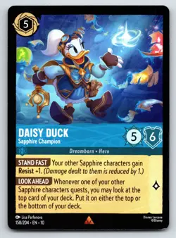 Disney Lorcana Daisy Duck Sapphire Champion Whispers in the Well Rare #158/204 N - Image 1