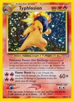 Moderately Played Typhlosion - 17/111 - Holo Rare - Unlimited Edition Pokemon Ne - Image 1