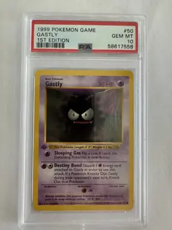 Base Set 1st Edition GASTLY #50/102 PSA 10 GEM MINT 1999 Pokemon Card Game - Image 1