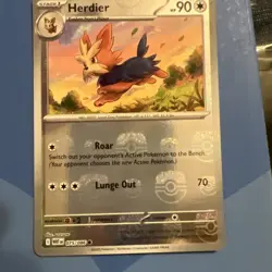 Pokemon Herdier Masterball Holo 075/086 White Flare Scarlet and Violet TCG - Image 1