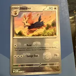 Pokemon Herdier Masterball Holo 075/086 White Flare Scarlet and Violet TCG - Image 2