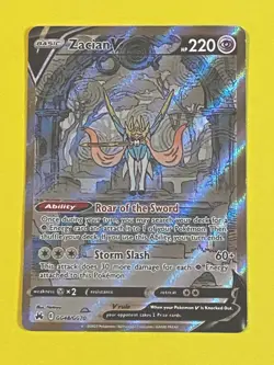 Pokemon Zacian V GG48/GG70 Galarian Gallery Crown Zenith Full Art Holo EXC-NM - Image 1