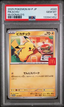 2025 POKEMON JPN M-P PROMO MCDONALD'S #020 PIKACHU PSA 10 - Image 1