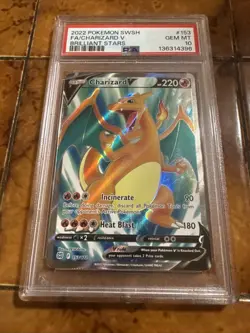 2022 Pokemon SWSH FA/Charizard V Brilliant Stars Ultra Rare #153/172 PSA 10 - Image 1