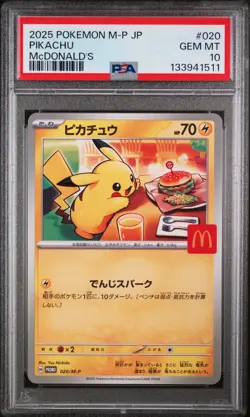 2025 POKEMON JPN M-P PROMO MCDONALD'S #020 PIKACHU PSA 10 - Image 1