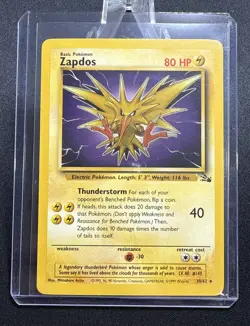 Pokemon TCG - ZAPDOS - 30/62 - RARE - UNLIMITED - FOSSIL (1999) - WOTC - NM/LP - Image 3