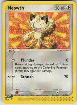 Pokemon TCG Meowth Common Team Magma vs Team Aqua 42/95 - Image 1