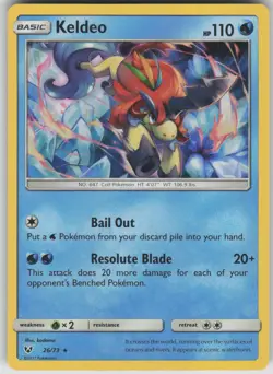 Pokemon TCG Keldeo Holo Rare Shining Legends 26/73 - Image 1