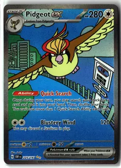 Pidgeot ex ⭐ 225/197 Holo SIR Obsidian Flames Pokemon NM/LP - Image 1