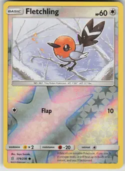Pokemon TCG Fletchling Common Reverse Holo SM - Unified Minds 179/236 - Image 1