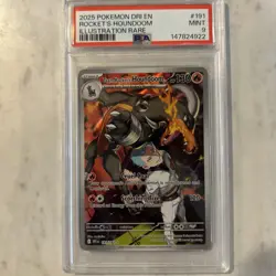 Rocket's Houndoom Illustration Rare PSA 9 - 2025 Pokemon Destined Rivals - Image 1