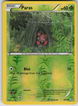 Pokemon TCG Paras Common Reverse Holo Generations 6/83 - Image 1