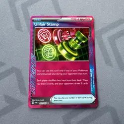Unfair Stamp 165/167 ACE SPEC Rare Twilight Masquerade Pokemon Holo - Image 1