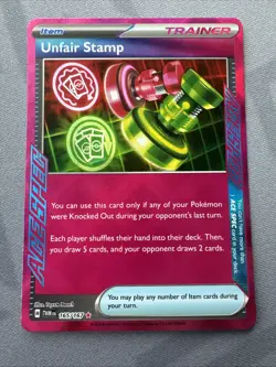 Unfair Stamp 165/167 ACE SPEC Rare Twilight Masquerade Pokemon Holo - Image 2