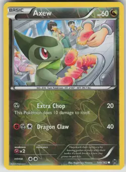 Pokemon TCG Axew (109) Common Reverse Holo XY - BREAKthrough 109/162 - Image 1