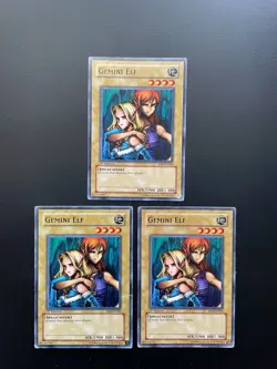 Yugioh Gemini Elf SD6-EN004 1st Edition Common Damaged X3 - Image 1