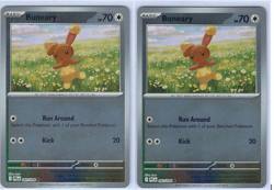 (2) Lot of 2025 Pokemon Reverse Holo BUNEARY 083/094 L366 - Image 1