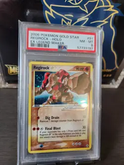 Pokemon Regirock Gold Star PSA 8 W/Swirl 🌀🌀🌀 - Image 3