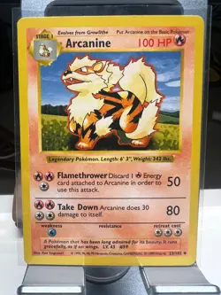 ARCANINE #23/102 POKEMON BASE SET UNLIMITED UNCOMMON REGULAR NON-HOLO LP - Image 1