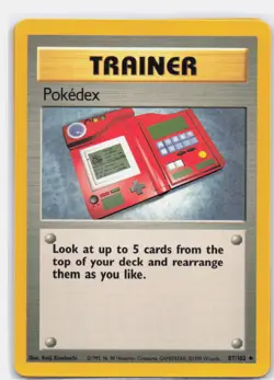 Pokedex 87/102 Uncommon Base Set Unlimited Pokemon Lightly Played - Image 1