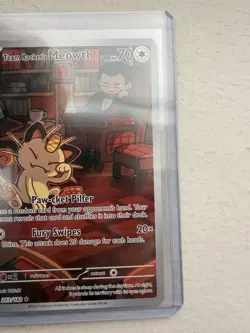 Pokemon Team Rocket's Meowth 203/182 Sv10 Illustration Rare Holo 70 HP - Image 2