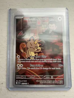 Pokemon Team Rocket's Meowth 203/182 Sv10 Illustration Rare Holo 70 HP - Image 5