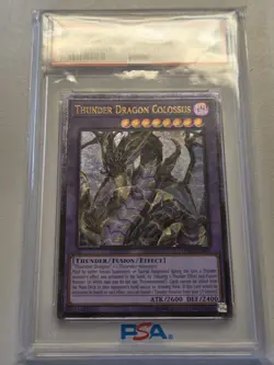 Thunder Dragon Colossus OP10-EN001 (UTR) PSA 8 NM/MINT Ultimate Rare Yugioh OTS - Image 1