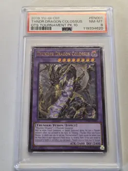 Thunder Dragon Colossus OP10-EN001 (UTR) PSA 8 NM/MINT Ultimate Rare Yugioh OTS - Image 2