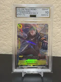One Piece TCG Roronoa Zoro OP07-113 Illustration Box Vol. 3 Promo NM Sealed - Image 1
